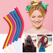 Professional Flexi Rods Hair Roller Foam Curler Set - 10 Pcs Pack (Random Colors)