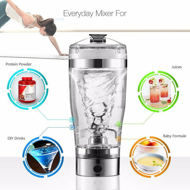 Electric Protein Shake Stirrer USB Shake Bottle - Milk Coffee Blender for Sports & Fitness