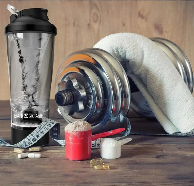 Black Premium Electric Protein Mixer Bottle - 24 Oz Portable Mixer Cup