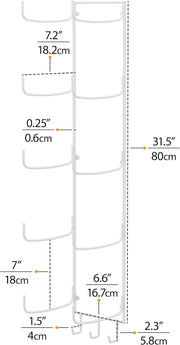 Guru Yoga Mat Holder Wall Mount - 5 Sections with 3 Hooks for Yoga Straps & Resistance Bands