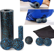 Fascia Massage Foam Rollers Fitness Balls Set - EPP High-Density Double Lacrosse Ball for Deep Muscle Tissue Training