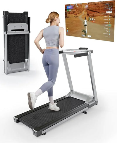 3 in 1 Folding Treadmill - Powerful 3.5 HP Motor, 6% Incline, 10 MPH Speed Range