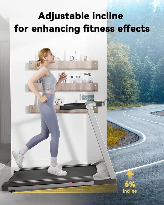 3 in 1 Folding Treadmill - Powerful 3.5 HP Motor, 6% Incline, 10 MPH Speed Range