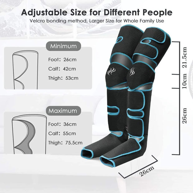 360° Foot Air Pressure Leg Massager - Promotes Blood Circulation & Muscle Relaxation