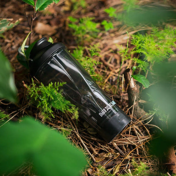 Black Premium Electric Protein Mixer Bottle - 24 Oz Portable Mixer Cup