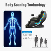 Massage Chair - Full Body Zero Gravity SL-Track Shiatsu Massage Recliner, Favor-06 Black