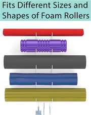 Guru Yoga Mat Holder Wall Mount - 5 Sections with 3 Hooks for Yoga Straps & Resistance Bands