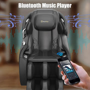 Massage Chair - Full Body Zero Gravity SL-Track Shiatsu Massage Recliner, Favor-06 Black