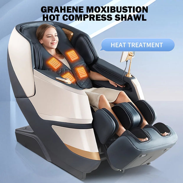 MT339 4D Massage Chair with Electric Extendable Footrest, Zero Gravity, and Touch Screen Controls