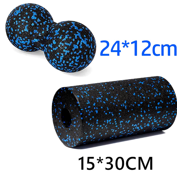 Fascia Massage Foam Rollers Fitness Balls Set - EPP High-Density Double Lacrosse Ball for Deep Muscle Tissue Training