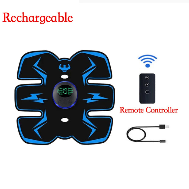 Remote Controller EMS Muscle Stimulator - Smart Electric Fitness Trainer for Abdominal Training & Weight Loss