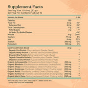 Organic Plant-Based Protein Powder - Unflavored with Lion’s Mane, Chaga, Cordyceps, and More (16.9 Oz)