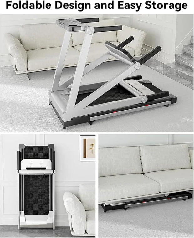 3 in 1 Folding Treadmill - Powerful 3.5 HP Motor, 6% Incline, 10 MPH Speed Range