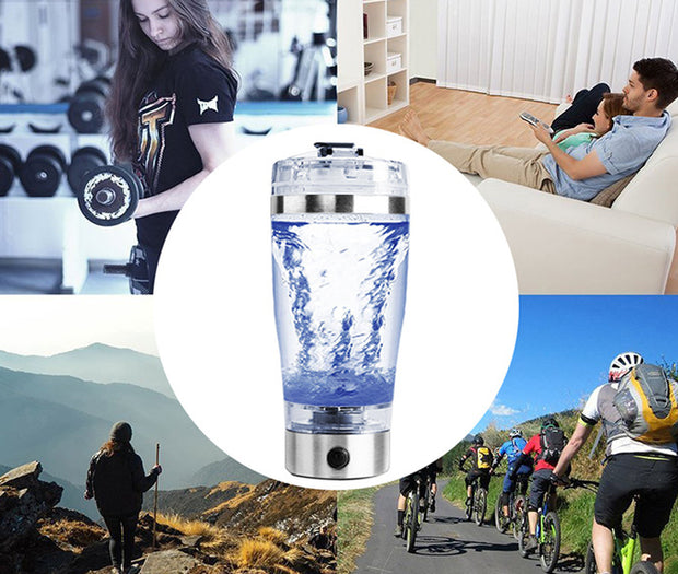 Electric Protein Shake Stirrer USB Shake Bottle - Milk Coffee Blender for Sports & Fitness