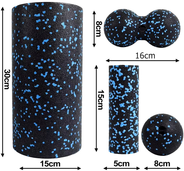 Fascia Massage Foam Rollers Fitness Balls Set - EPP High-Density Double Lacrosse Ball for Deep Muscle Tissue Training
