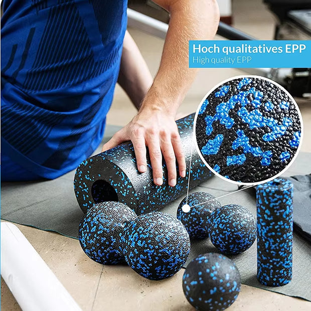 Fascia Massage Foam Rollers Fitness Balls Set - EPP High-Density Double Lacrosse Ball for Deep Muscle Tissue Training