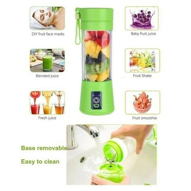 Portable Blender USB Rechargeable Personal Juicer Cup - Small Fruit Juice Mixer for Shakes and Smoothies