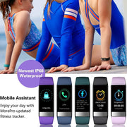 Heart Rate Monitor Blood Pressure Fitness Activity Tracker - IP68 Waterproof Smart Watch with HRV & Sleep Health Monitor (Blue)