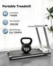 3 in 1 Folding Treadmill - Powerful 3.5 HP Motor, 6% Incline, 10 MPH Speed Range