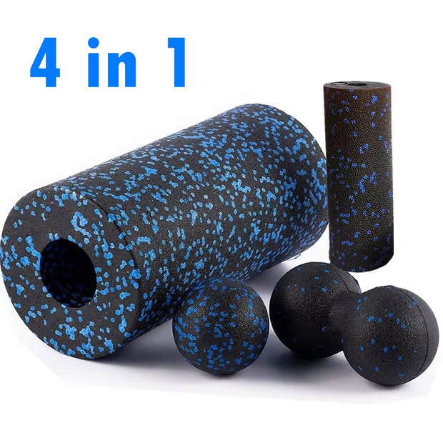 Fascia Massage Foam Rollers Fitness Balls Set - EPP High-Density Double Lacrosse Ball for Deep Muscle Tissue Training