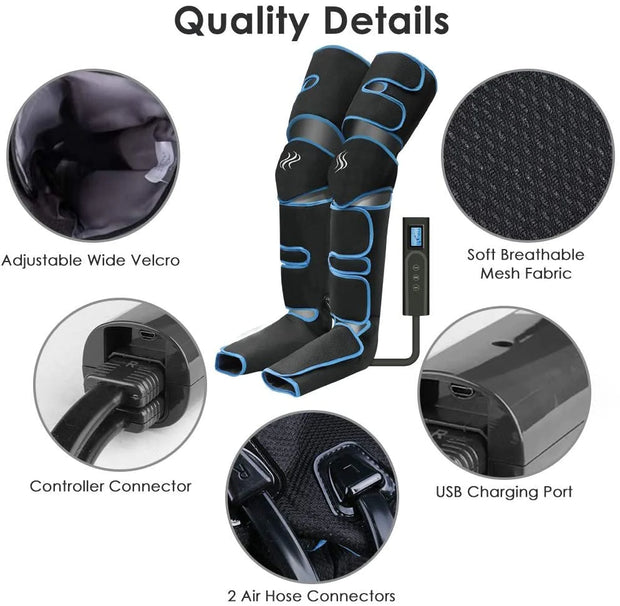 360° Foot Air Pressure Leg Massager - Promotes Blood Circulation & Muscle Relaxation