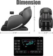 Massage Chair - Full Body Zero Gravity SL-Track Shiatsu Massage Recliner, Favor-06 Black