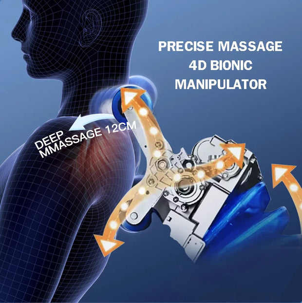 MT339 4D Massage Chair with Electric Extendable Footrest, Zero Gravity, and Touch Screen Controls