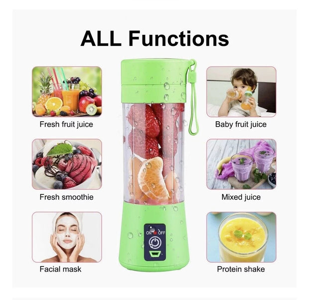 Portable Blender USB Rechargeable Personal Juicer Cup - Small Fruit Juice Mixer for Shakes and Smoothies