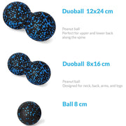 Fascia Massage Foam Rollers Fitness Balls Set - EPP High-Density Double Lacrosse Ball for Deep Muscle Tissue Training