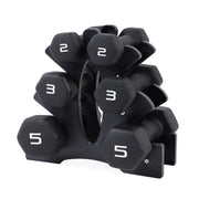 20Lb Neoprene Dumbbell Set with Rack - Black