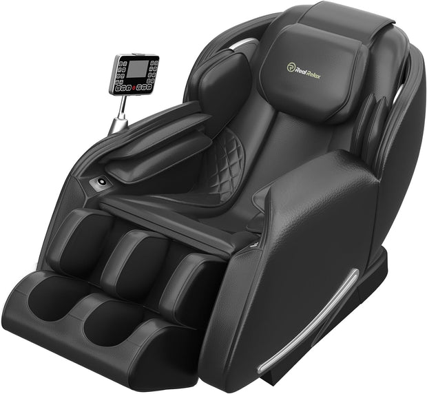 Massage Chair - Full Body Zero Gravity SL-Track Shiatsu Massage Recliner, Favor-06 Black