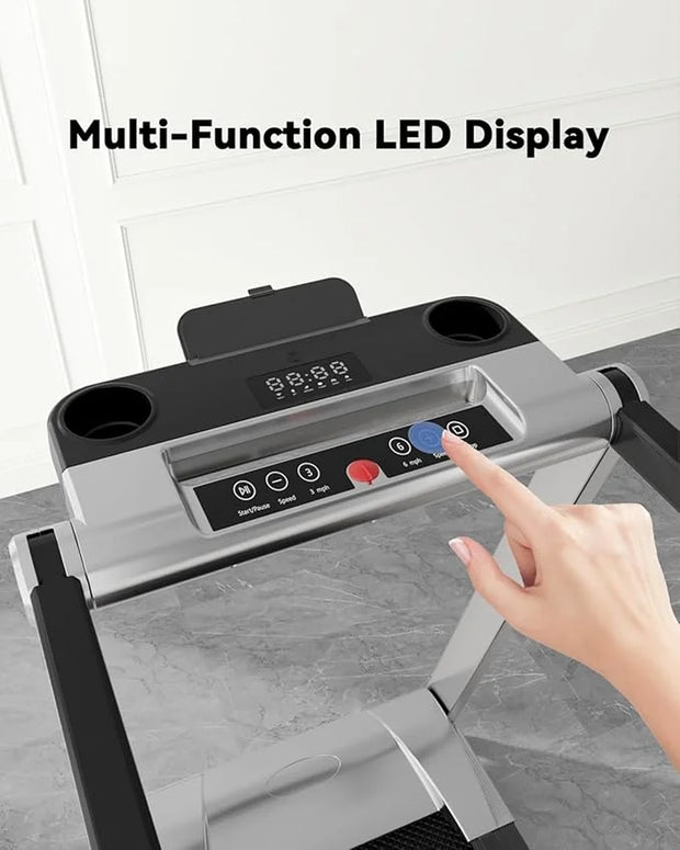 3 in 1 Folding Treadmill - Powerful 3.5 HP Motor, 6% Incline, 10 MPH Speed Range