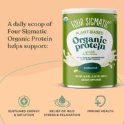 Organic Plant-Based Protein Powder - Unflavored with Lion’s Mane, Chaga, Cordyceps, and More (16.9 Oz)