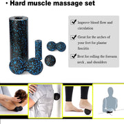 Fascia Massage Foam Rollers Fitness Balls Set - EPP High-Density Double Lacrosse Ball for Deep Muscle Tissue Training