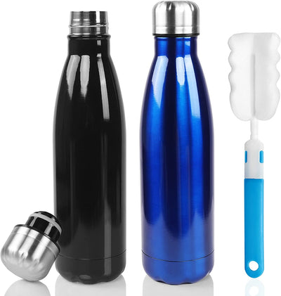 Insulated Water Bottle - 17 Oz Stainless Steel, Double Wall Vacuum Reusable Sports Bottle