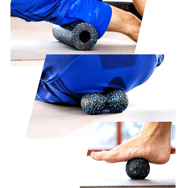 Fascia Massage Foam Rollers Fitness Balls Set - EPP High-Density Double Lacrosse Ball for Deep Muscle Tissue Training