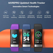 Heart Rate Monitor Blood Pressure Fitness Activity Tracker - IP68 Waterproof Smart Watch with HRV & Sleep Health Monitor (Blue)
