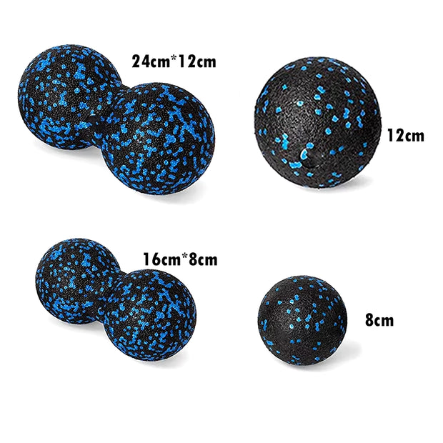 Fascia Massage Foam Rollers Fitness Balls Set - EPP High-Density Double Lacrosse Ball for Deep Muscle Tissue Training