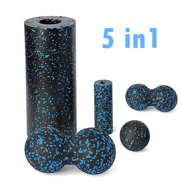 Fascia Massage Foam Rollers Fitness Balls Set - EPP High-Density Double Lacrosse Ball for Deep Muscle Tissue Training